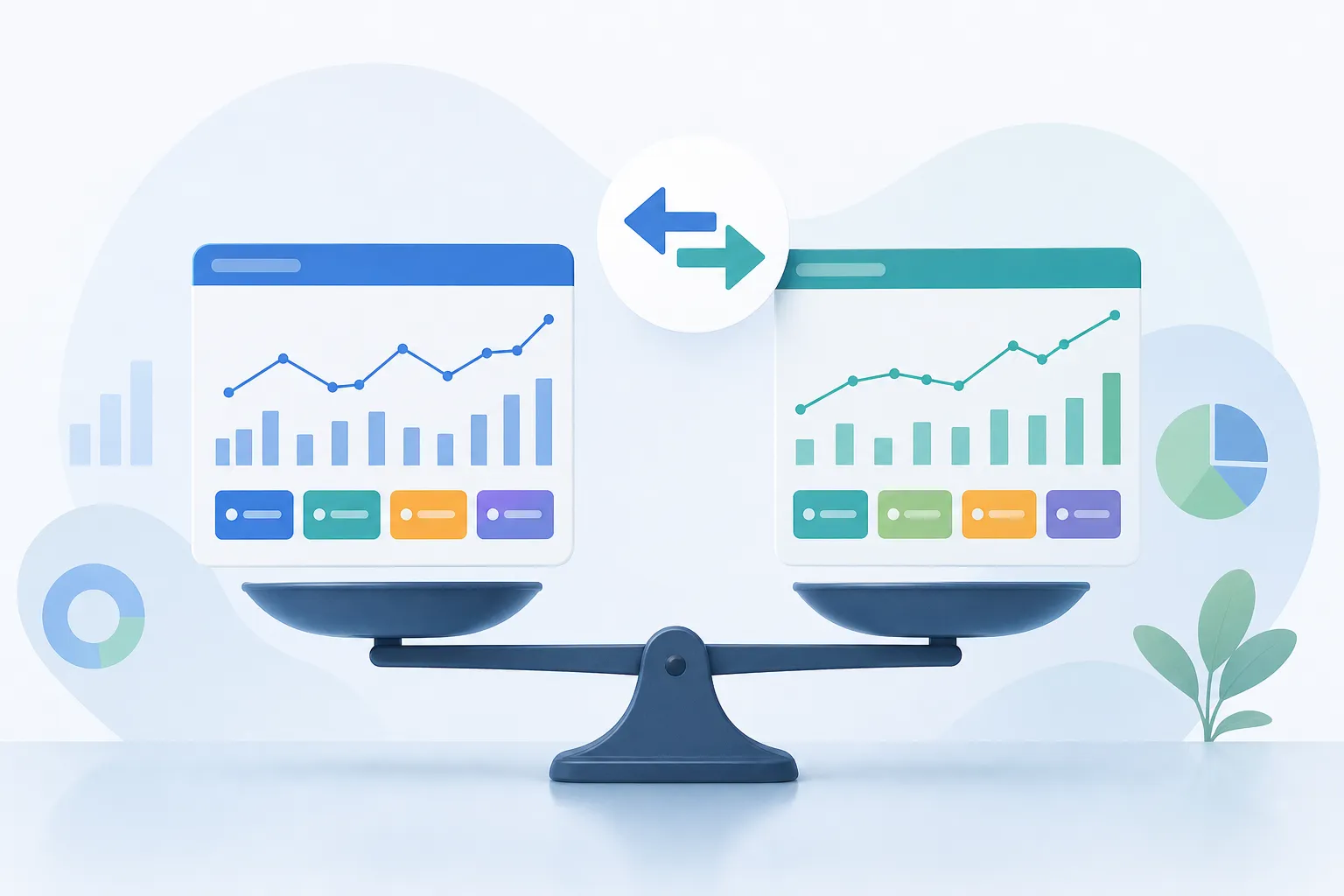Сравнение периодов search console &mdash; Нейтральный редакционный кадр статьи, подходящий анонсу и полному материалу