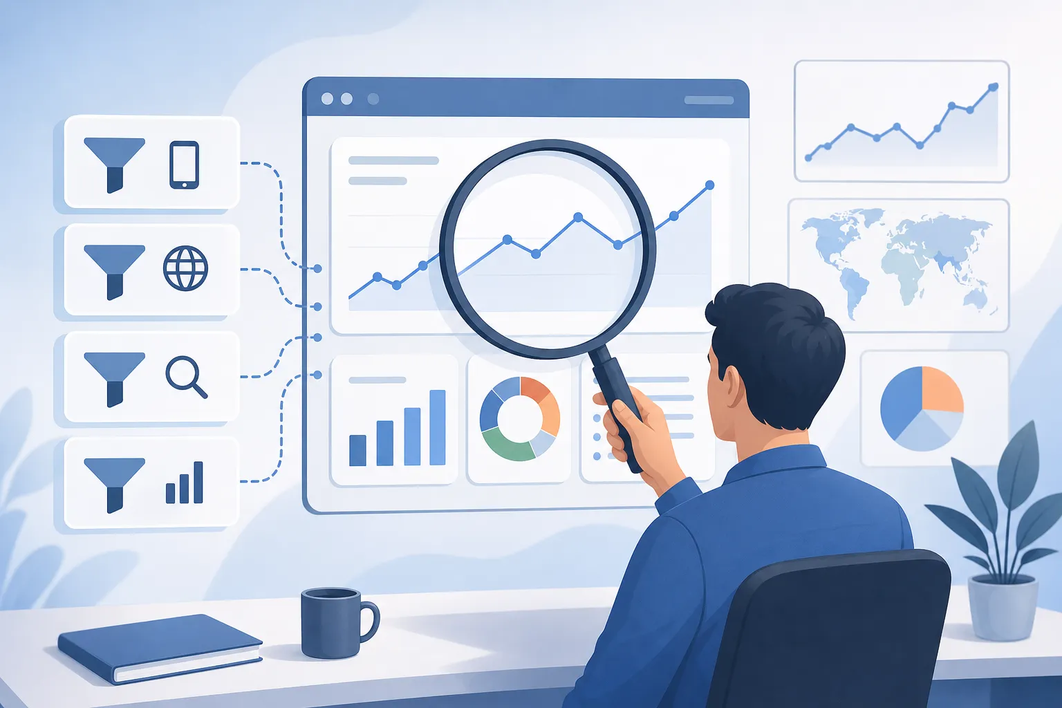 Фильтры search console — Нейтральный редакционный кадр статьи, подходящий анонсу и полному материалу